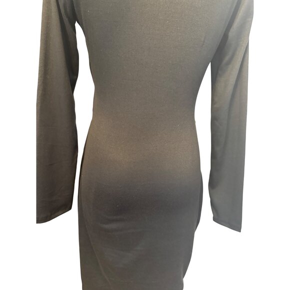2/$30 NWT PrettyLittleThing 6 Black Bodycon Cut-Out Long Sleeve Mini Dress - Picture 11 of 16